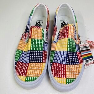 VANS Classic Slip On PRIDE LGBTQ+ Multicolor Rainbow Low Top Men's‎ Size 10